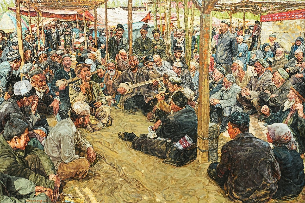 2《春风吹度玉龙河》张学芳2014年布面油画145cmX200cm.JPG