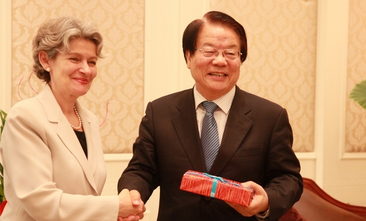 蔡武部长会见联合国教科文组织总干事伊琳娜·博科娃女士