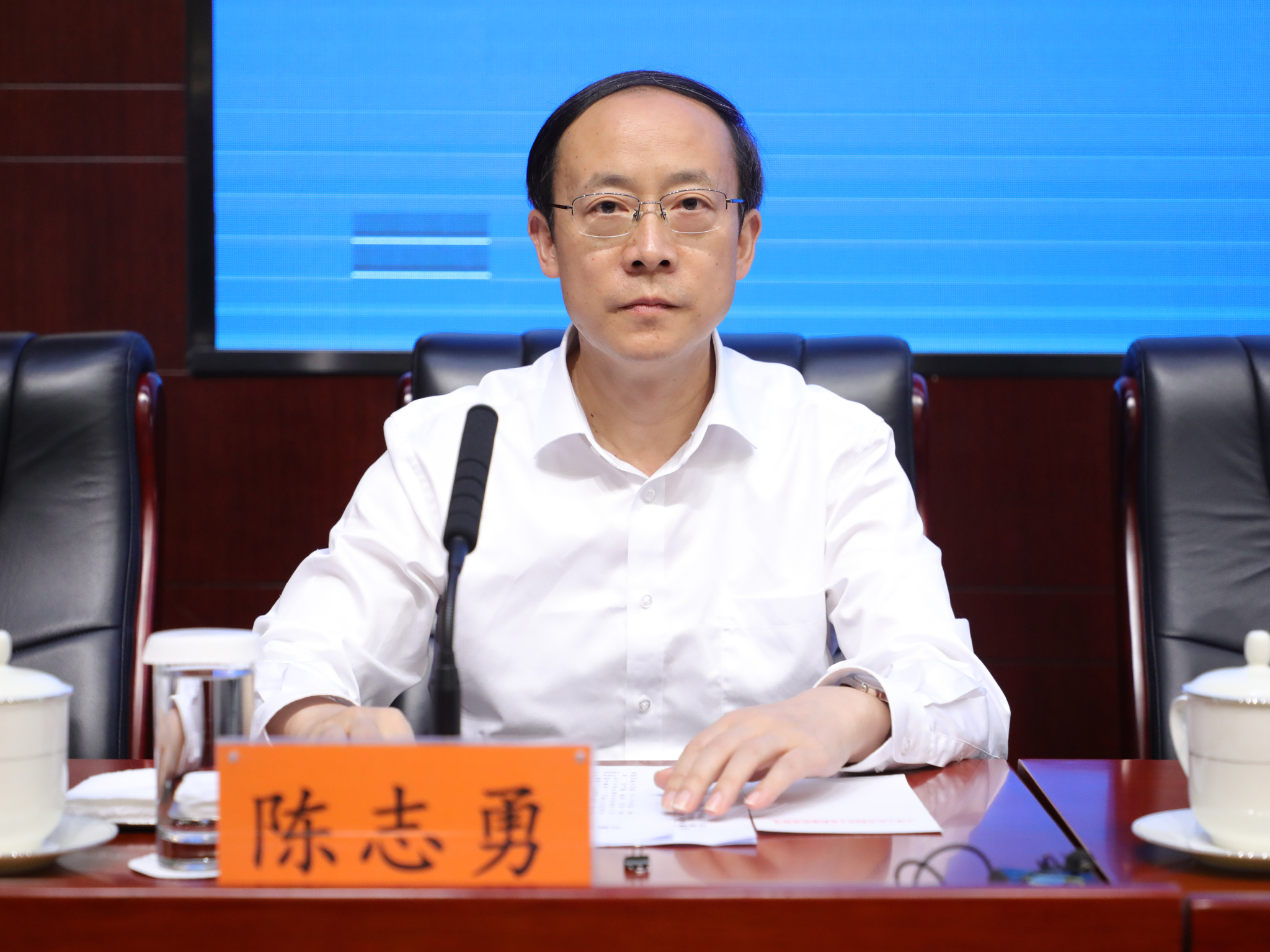 2023年9月20日下午15:00，文化和旅游部召开第八届中国成都国际非物质文化遗产节 第十九届中国吴桥国际杂技艺术节新闻发布会，介绍第八届成都国际非物质文化遗产节、第十九届中国吴桥国际杂技艺术节的总体情况、筹备情况、重点活动安排并回答记者提问。图为成都市人民政府副市长陈志勇。文化和旅游部新闻中心 郝跃翔 摄
